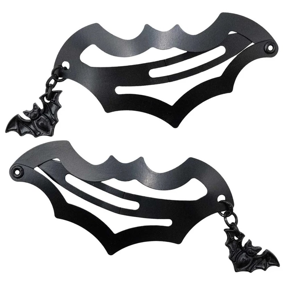 Kreepsville - Bat Snap Bat Charm Hair clip - Black